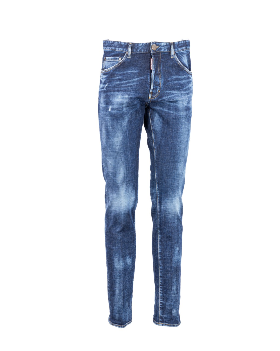 shop DSQUARED2  Jeans: Dsquared2 jeans in denim di cotone stretch.
Vestibilità slim.
Lavaggio used.
Modello cinque tasche.
Chiusura con bottoni coperti.
Label logata.
Patch canadian flag ricamata sul retro.
Stampa lettering "DSQUARED2" sul retro.
Composizione: 99% Cotone 1% Elastan.
Fabbricato in Romania.. LB1336 S30664-470 number 7029128